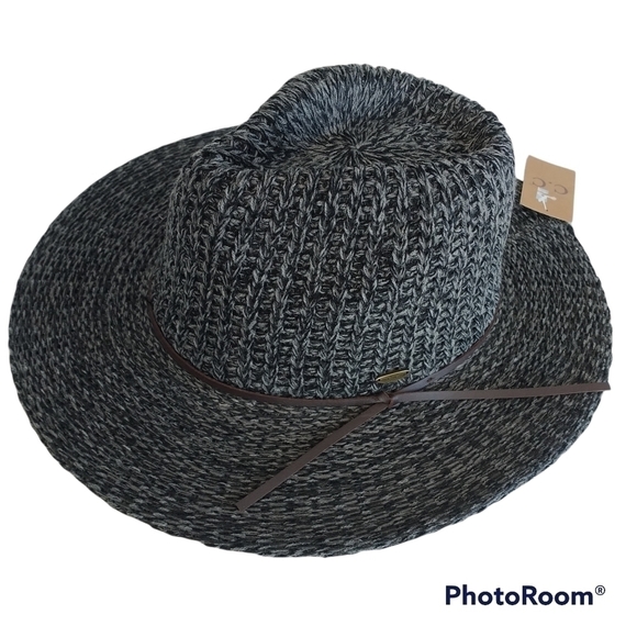 Cheveux Corp. C.C Black Woven Suede Trim Fedora Hat - Picture 9 of 11